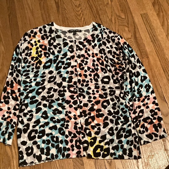 Cable & Gauge Multicolor Leopard Print Sweater - Picture 1 of 6